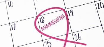 mammogram reminder on a calendar