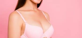 woman with breast implants